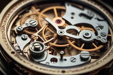 Fototapeta na wymiar gear mechanism inside the watch