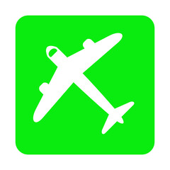 green airplane square icon