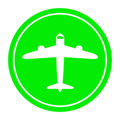 Fototapeta premium green airplane circle icon