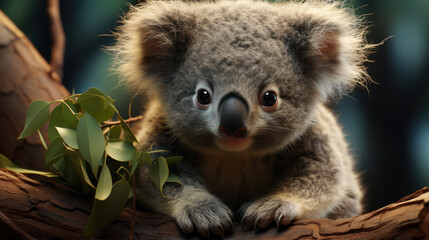 koala in tree. Generative AI