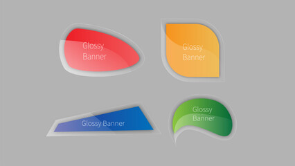 Set of Glossy banners vector collection