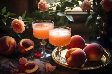 Peach Bellini Cocktail