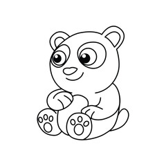 Funny bear cartoon for coloring book.