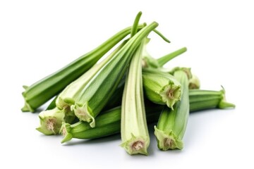 Obraz premium Fresh okra on white background 