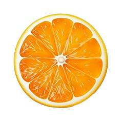Slices of orange isolated on a transparent background