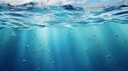 Obraz premium underwater scene with bubbles scene with sun rays Generate AI