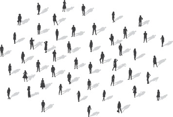 silhouette people on white background vector