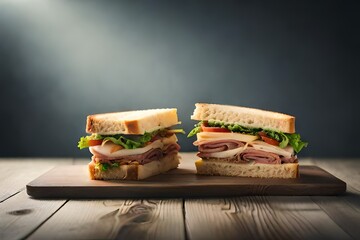 sandwich on a board
