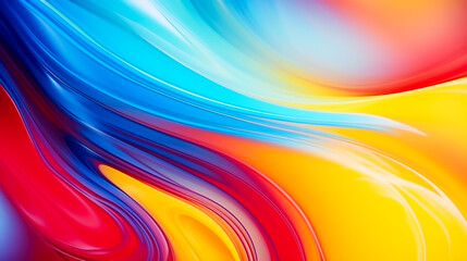 Abstract background of liquid wave, gradient of red, blue, yellow.