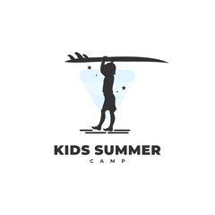 kids summer logo design vector illustration
