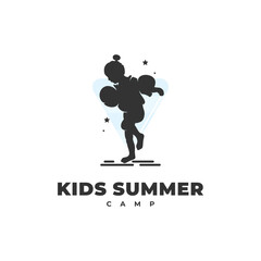 kids summer logo design vector illustration