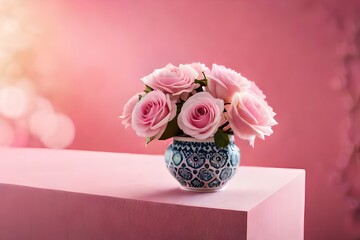 pink rose in a vase