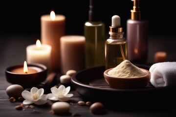 spa still life with candles