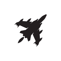 fighter jet icon vector illustration logo design