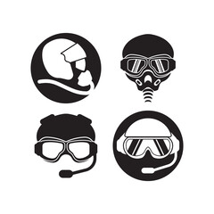 Fighter jet pilot logo icon, vector illustration design