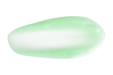 A dab of fresh light green cream or cucumber face mask. With granules and flecks. On a blank background. PNG