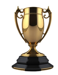 Fototapeta na wymiar Gold trophy cup with transparent background
