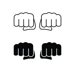 Modern hand punches fist illustration.Arm dotted pattern stickers. Retro trendy doodle hands vector illustration for posters, social media, business banners
