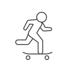 Person on skateboard line outline icon © motorama