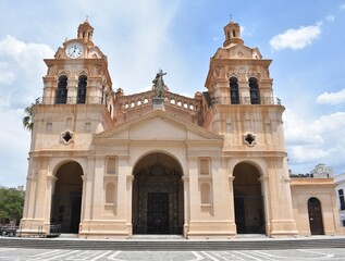 View of the beautiful Nuestra Señora de la Asuncion cathedral in Cordoba, Argentina