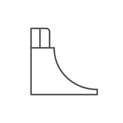 Skateboard quarter pipe line icon