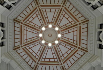 Interior octagonal plan, Flinders Street Railway Station central dome over the main ticket hall. Melbourne-Australia-916