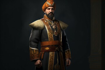 Ottoman uniform guard. Generate Ai