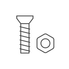 Bolt and nut line icon