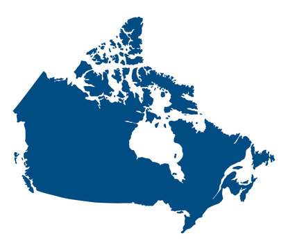 Map of Canada in blue color. Canadian map.