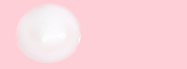 A smear of greasy melting cream. On a pink background. - obrazy, fototapety, plakaty