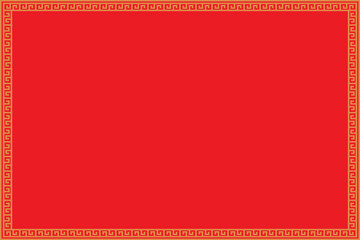 Chinese frame background. Red and gold color. Vector illustration EPS10