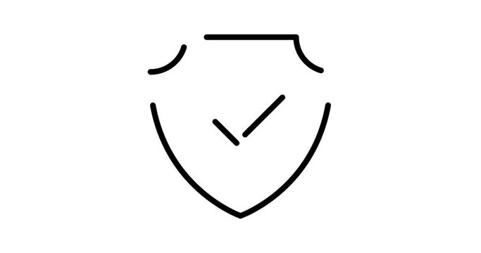 shield with tick animated outline icon