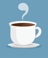 Flat vector illustration black coffee mug
