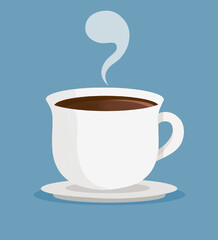 Flat vector illustration black coffee mug