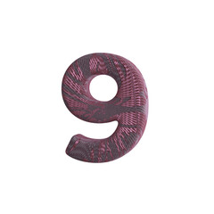 Numer 9 with Fabric Material 3D render