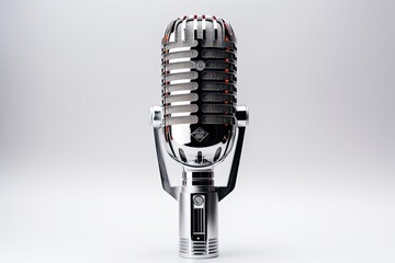 Fototapeta premium Microphone On White Background