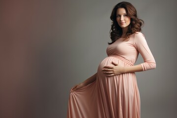 Fototapeta premium Pregnant woman photo person. Generate Ai