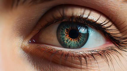 Fototapeta premium Window to the Soul: Close-Up of a Woman's Eye