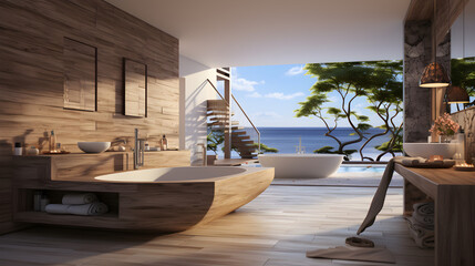 Beautiful bathhouse with panoramic views with a view of the sea