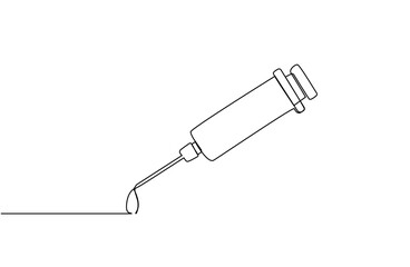 vaccine needle health object line art design