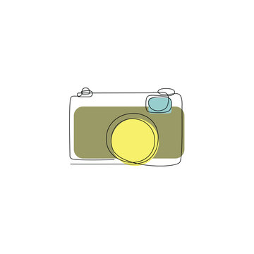 recommend clip art: Vector illustration of line art photo camera