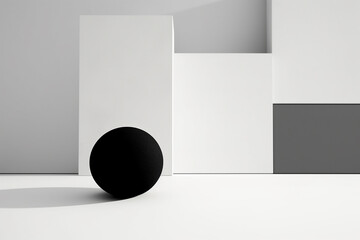 An abstract background of geometric shapes dominated by black and white colors