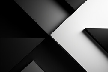 An abstract background of geometric shapes dominated by black and white colors