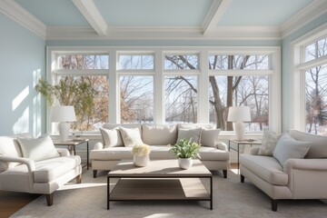 Cozy living room modern interior, painted walls room