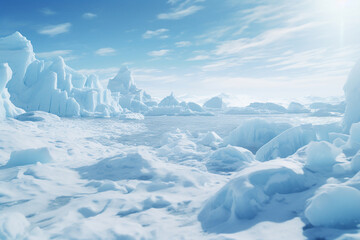 Fototapeta na wymiar An arctic landscape from the North Pole