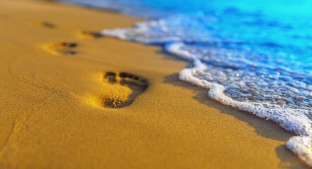 footprints on the beach