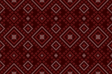 Red traditional ethnic pattern paisley flower Ikat background abstract Aztec African Indonesian Indian seamless pattern for fabric print cloth dress carpet curtains and sarong