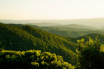 Obraz premium Panorama del Monte Albo Baronie al tramonto Siniscola. Provincia di Nuoro, Sardegna. Italy