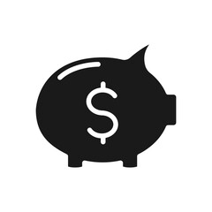 Piggybank glyph vector icon isolated. Piggybank stock vector icon for web, mobile app and ui design