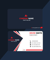 Creative and Clean Double-sided Business Card Template. Flat Design Vector
